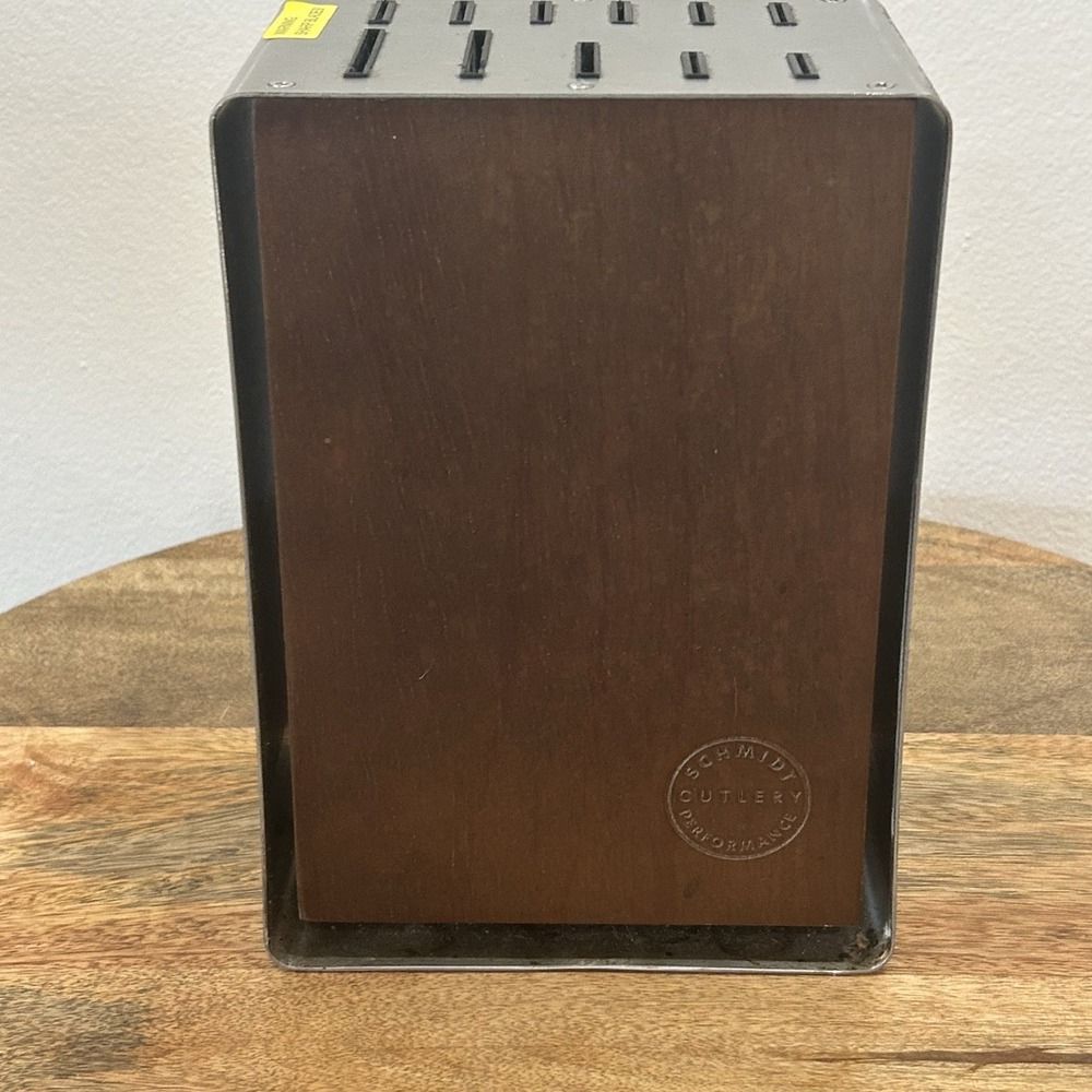 schmidt cutlery knife block MCM stainless wooden Kitchen 11 Slot